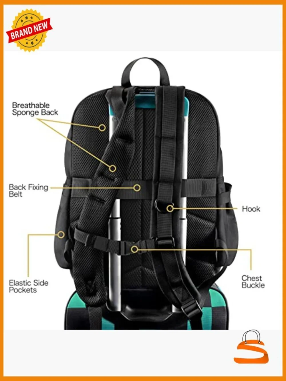 Ita Bag Backpack with Pin Display Window, Fits 15